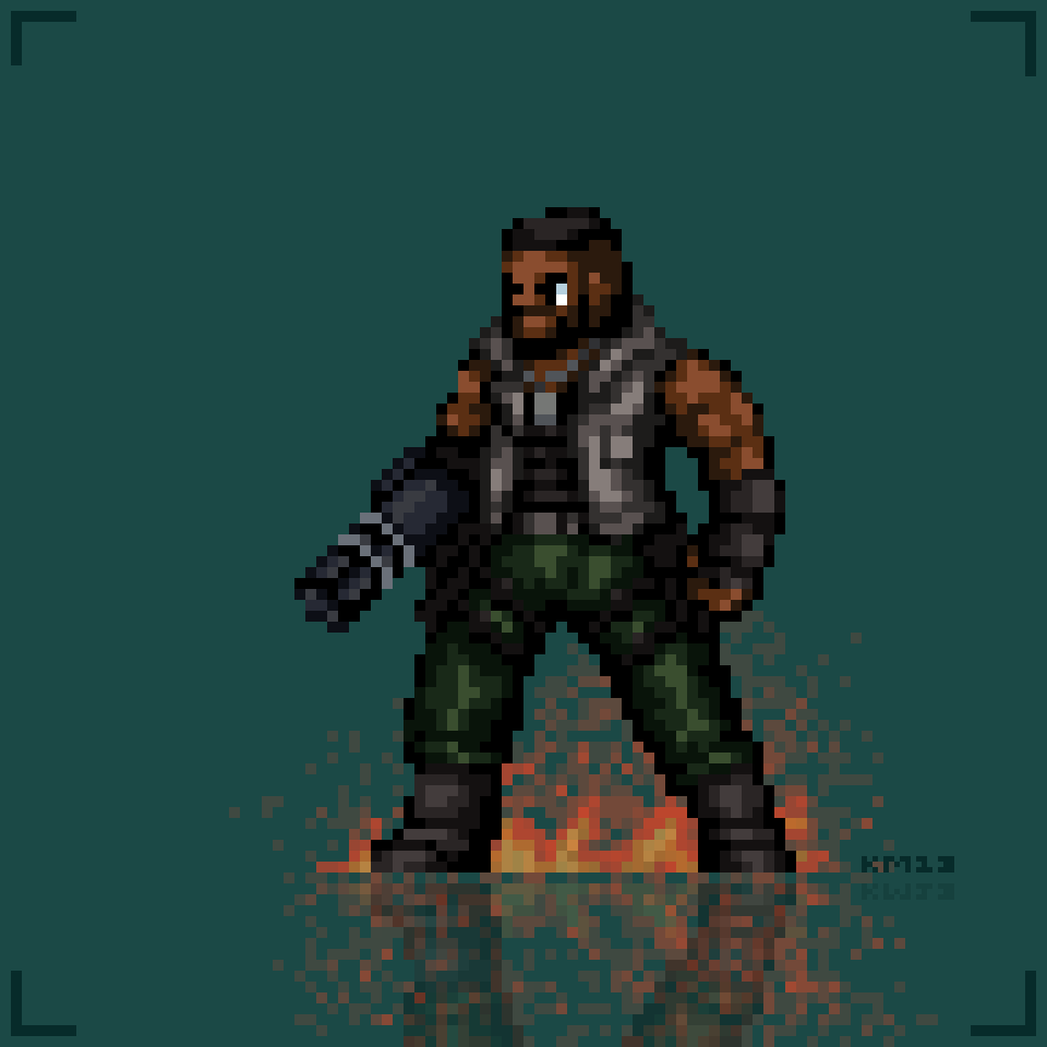 Cartridverse 7 - Barret (FF7) - animated pixel art sprite