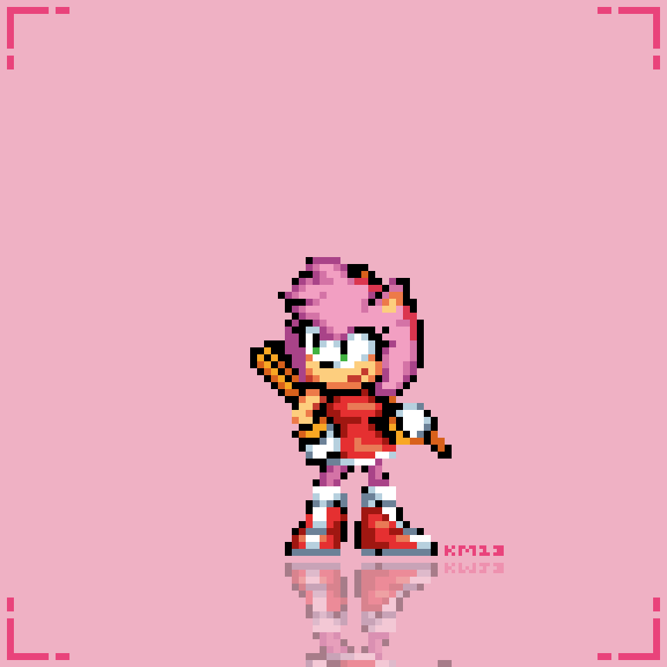 Cartridiverse 21 - Amy Rose (Sonic) - animated pixel art sprite