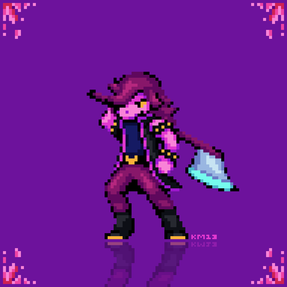 Cartridiverse 31 - Susie (Deltarune) - animated pixel art sprite