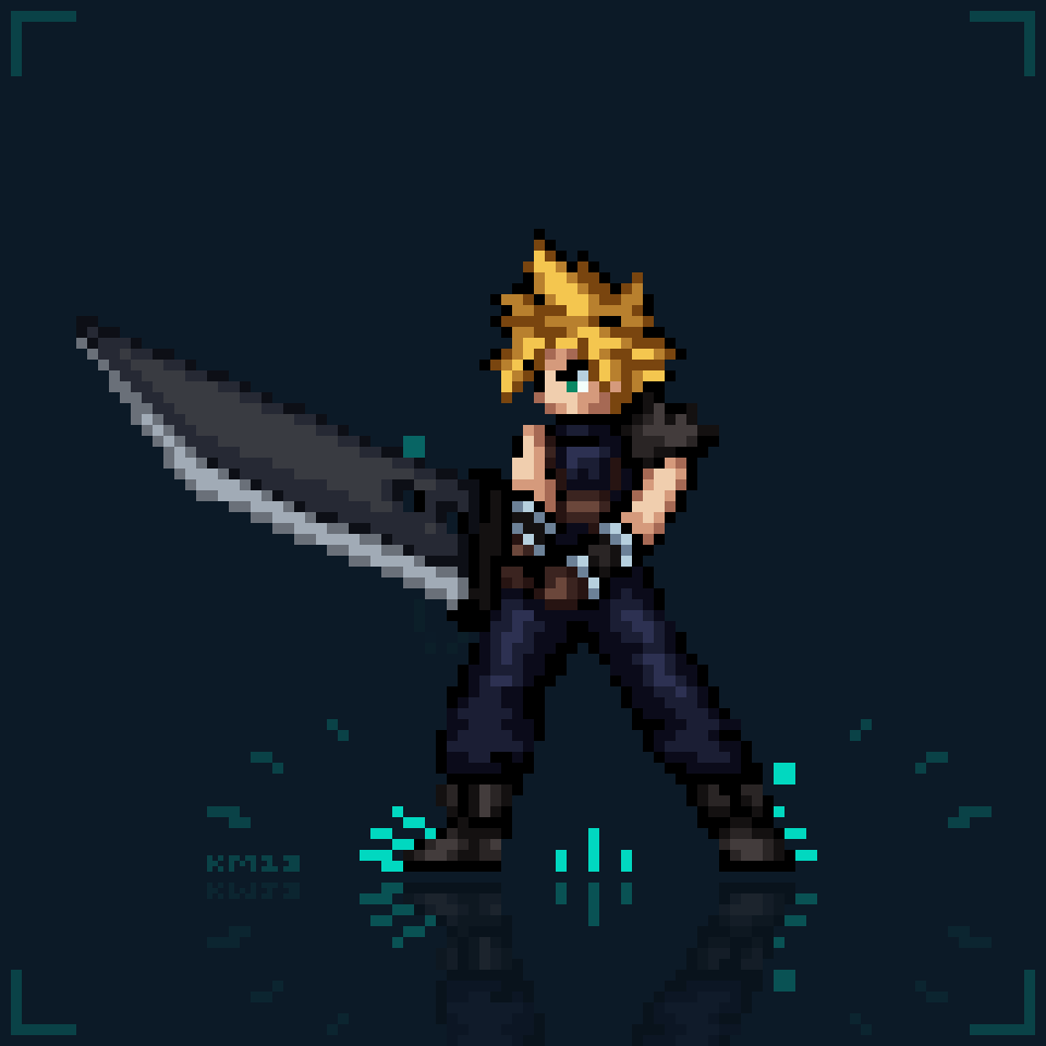Cartridverse 5 - Cloud (FF7) - animated pixel art sprite