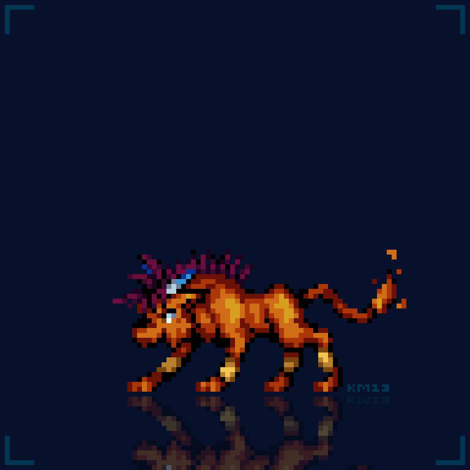 Cartridverse 8 Red XIII (FF7) - animated pixel art sprite