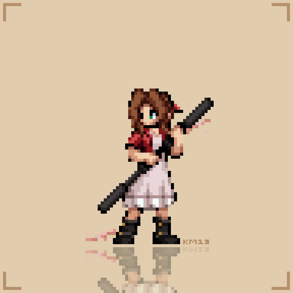 Cartridverse 6 - Aerith (FF7) - animated pixel art sprite